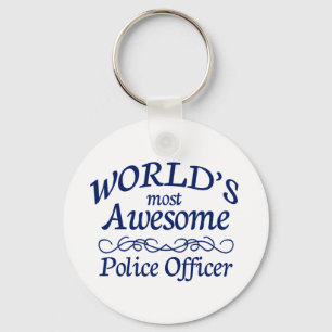 World's Most Awesome Police Officer Keychain