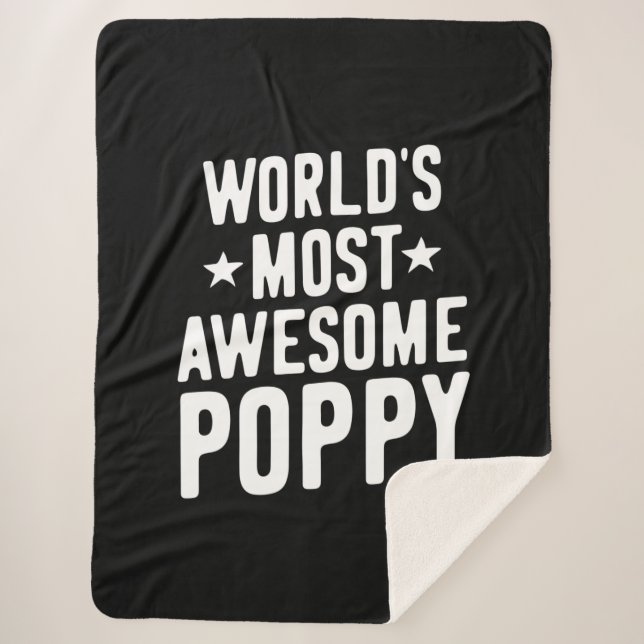 World's Most Awesome Poppy | Father Grandpa Sherpa Blanket (Front)