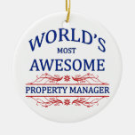 World&#39;s Most Awesome Property Manager Ceramic Ornament at Zazzle