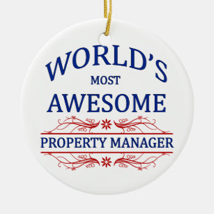 World's Most Awesome Property Manager Ceramic Ornament