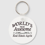 World&#39;s Most Awesome Real Estate Agent Keychain at Zazzle