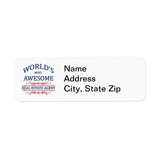 World's Most Awesome Real Estate Agent Label (Front)