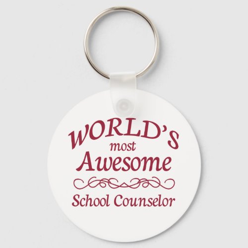 Worlds Most Awesome School Counselor Keychain