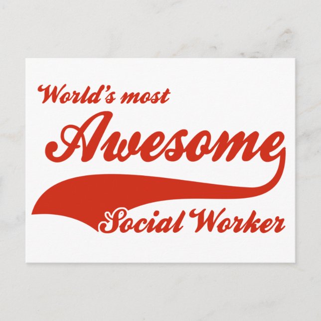 World's Most Awesome social worker Postcard (Front)