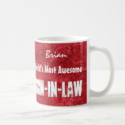 Worlds Most Awesome SON_IN_LAW Red Grunge V004 Coffee Mug