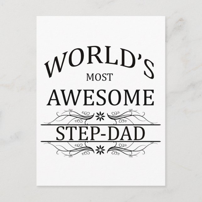 World's Most Awesome Step-Dad Postcard (Front)
