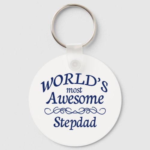 Worlds Most Awesome Stepdad Keychain