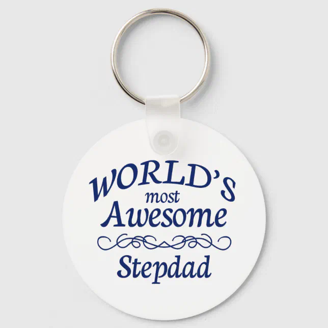 World's Most Awesome Stepdad Keychain Zazzle