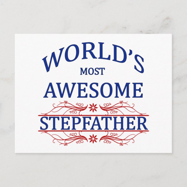 World's Most Awesome Stepfather Postcard (Front)