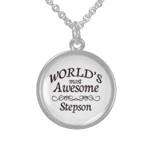 World's Most Awesome Stepson Sterling Silver Necklace