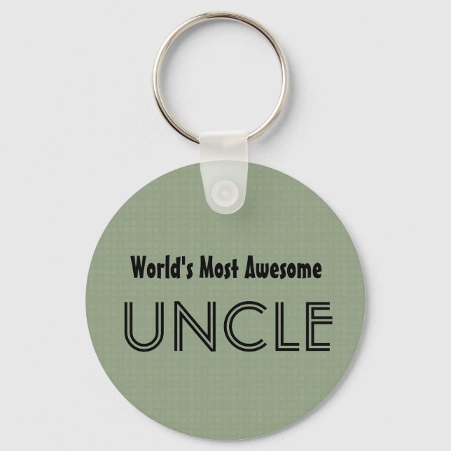 World's Most Awesome UNCLE Clay Squares Pattern Keychain (Front)