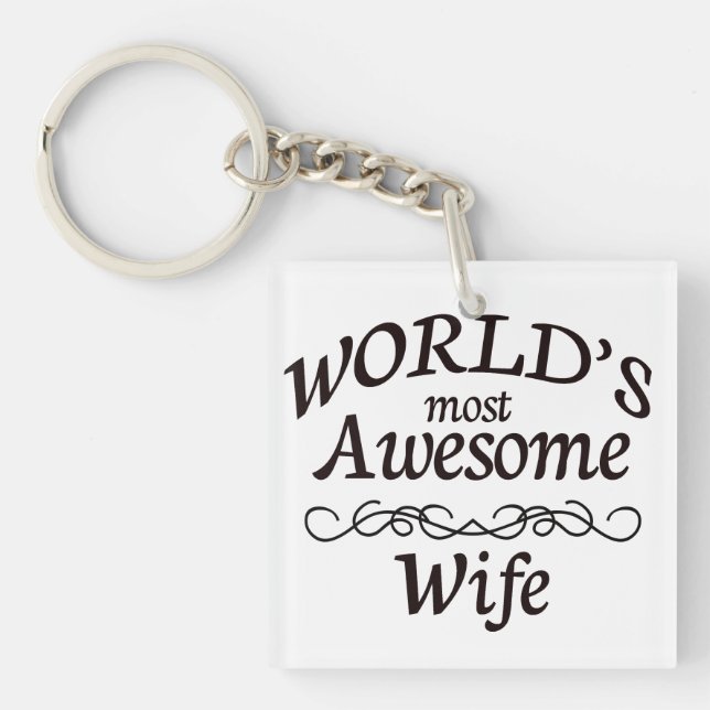World's Most Awesome Wife Keychain (Front)