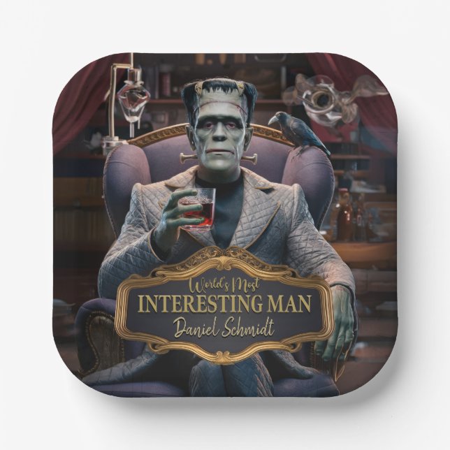 World's Most interesting Man, Personalized Paper Plates (Front)