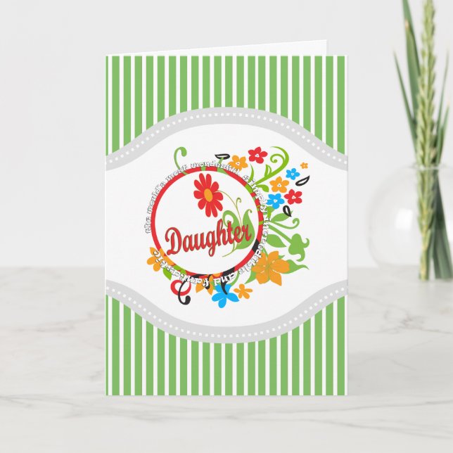 World's Most Wonderful Daughter Floral Card (Front)