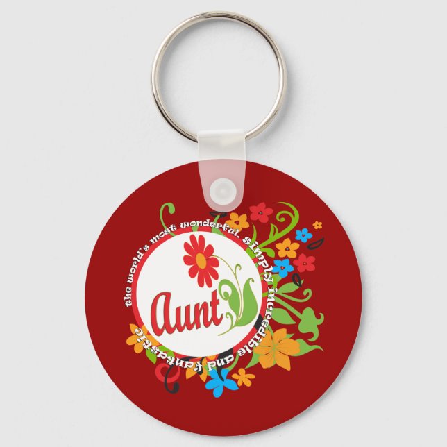 World's Most Wonderful Fantastic Aunt Keychain (Front)