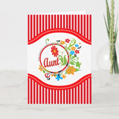 Worlds Most Wonderful Incredible Fantastic Aunt Card