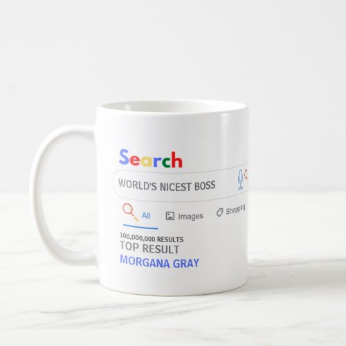 WORLDS NICEST BOSS Funny Top Search Result Coffee Mug