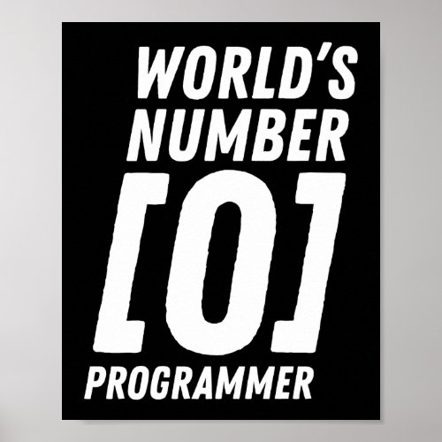 Worlds Number 0 Programmer Programmer Coding Poster