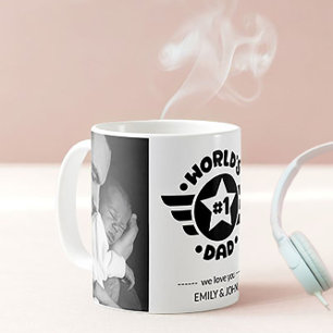 World's Number 1 Dad Personalized Text and Photos Coffee Mug