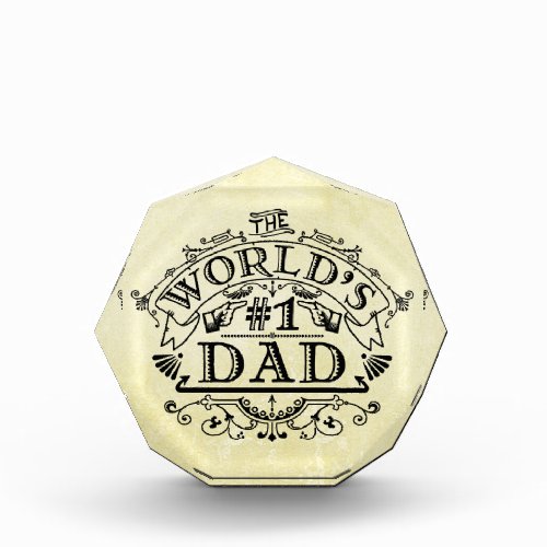 Worlds Number One Dad Vintage Flourish Award