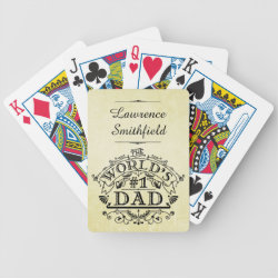 World's Number One Dad Vintage Flourish Bicycle Playing Cards