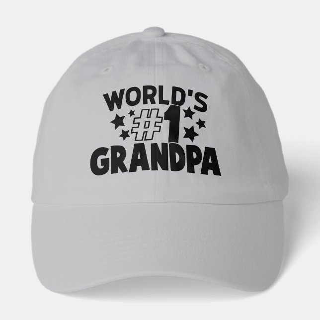 World's number one Grandpa word art  Hat (Front)