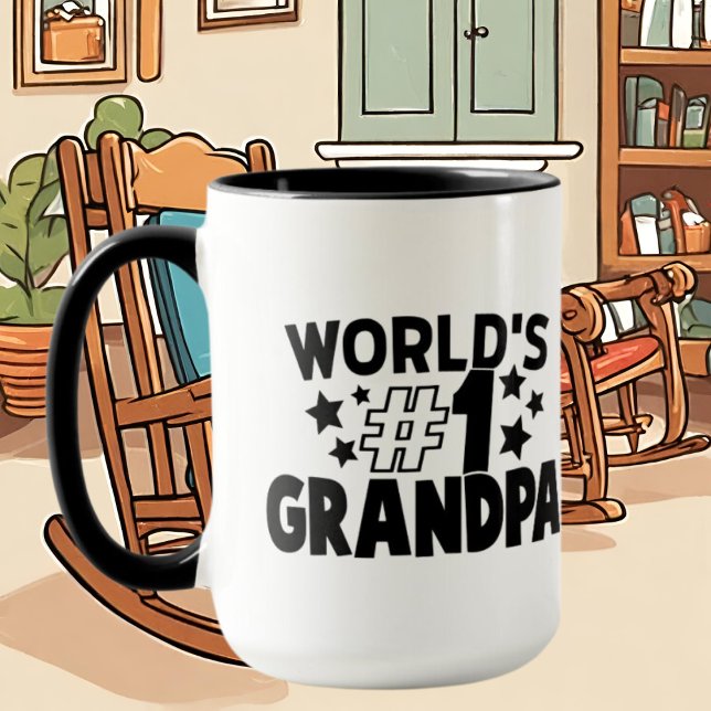 World's number one Grandpa word art Mug (Creator Uploaded)