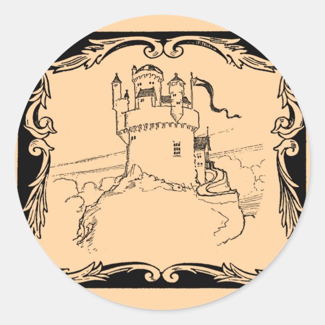 Worlds of Fantasy: Medieval Castle Classic Round Sticker (Front)