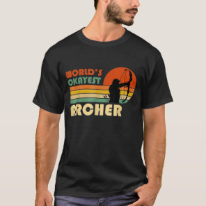 Worlds Okayest Archer  Funny Archery Retro Vintage T-Shirt