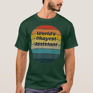 Worlds Okayest Assistant Vintage Sunset 60s 70s T-Shirt