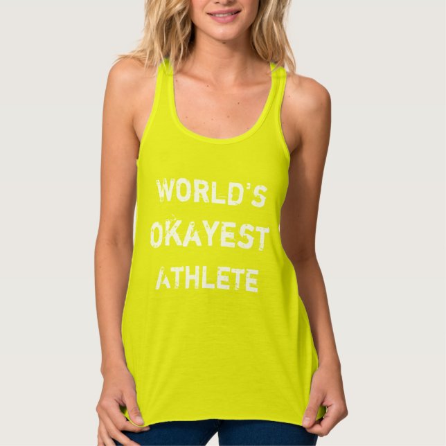 World's Okayest Athlete Tank Top (Front)