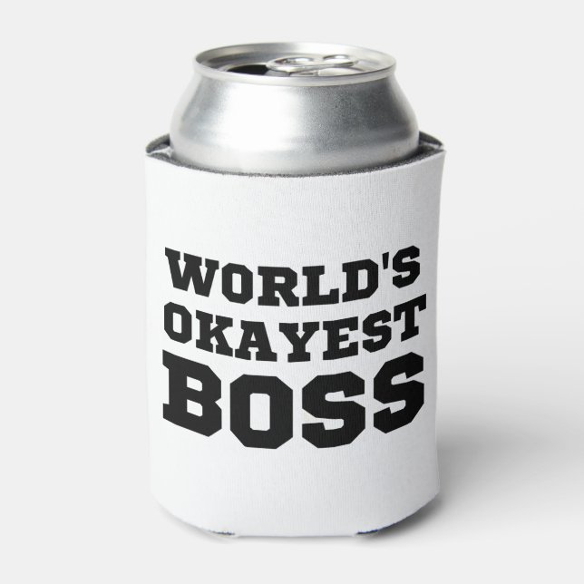 World's Okayest Boss Can Cooler (Can Front)
