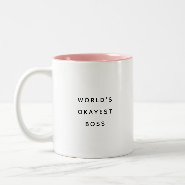 World's Okayest Boss Coworker Manager Modern Mug (Left)