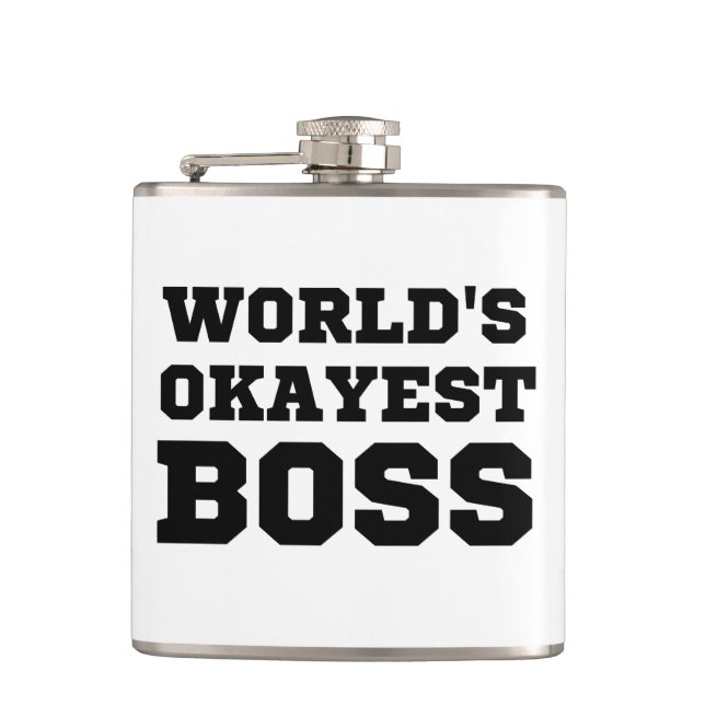 World's Okayest Boss Flask (Front)