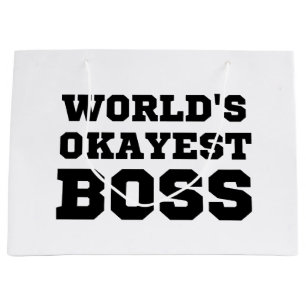 World's Okayest Boss Large Gift Bag