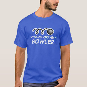 World's Okayest Bowler t shirt for bowling fan