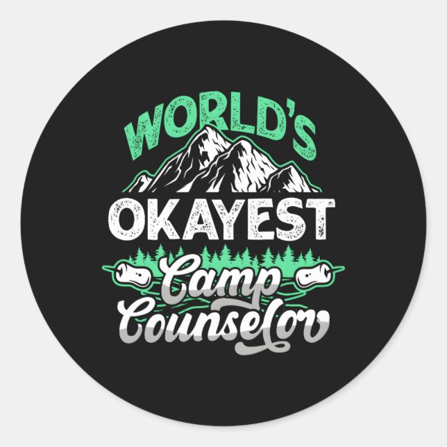 World'S Okayest Camp Counselor Director Classic Round Sticker (Front)