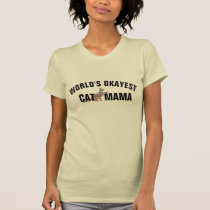 world's okayest cat mama funny Slim Fit Racerback T-Shirt