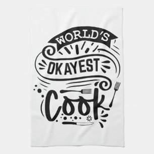 World's Okayest Cook Apron – Kitchen Utensils Kitchen Towel
