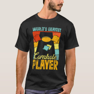 Worlds Okayest Cornhole Player Retro Cornhole Bean T-Shirt