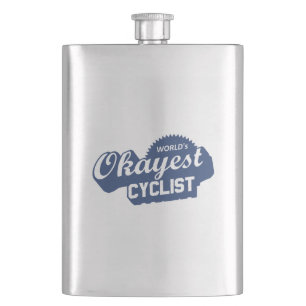 World's Okayest Cyclist Flask