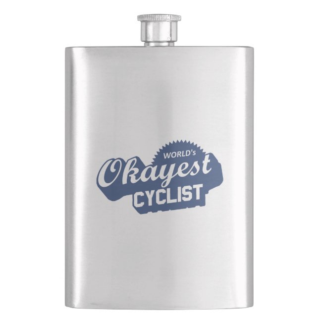 World's Okayest Cyclist Flask (Front)