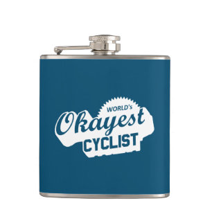 World's Okayest Cyclist Flask