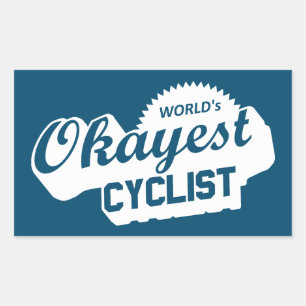 World's Okayest Cyclist Rectangular Sticker