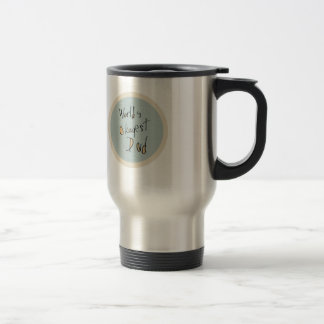 World's Okayest Dad - Brown and Blue Travel Mug