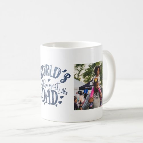 Worlds Okayest Dad in Blue Denim 2 photo Coffee Mug