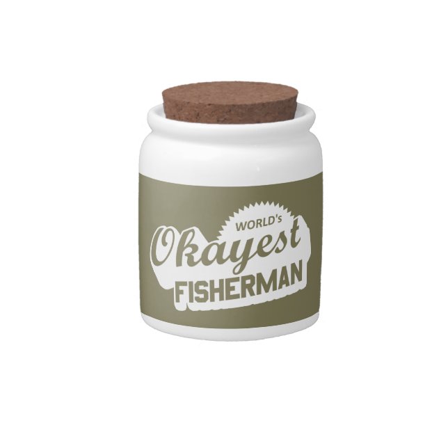 World's Okayest Fisherman Candy Jar (Front)