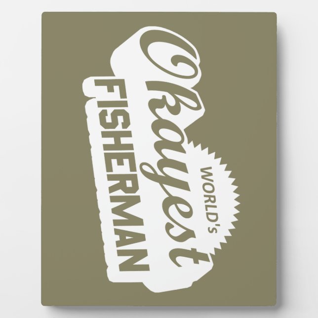 World's Okayest Fisherman Plaque (Front)