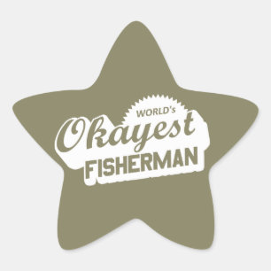World's Okayest Fisherman Star Sticker