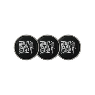 World's Okayest Golfer Funny Golf Lover Golfing Ball Marker